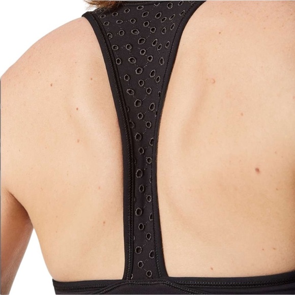 Lululemon Ornate Bra Racer Back Embroidered Eyelet Sports Bra Black Size 6 - Picture 4 of 11